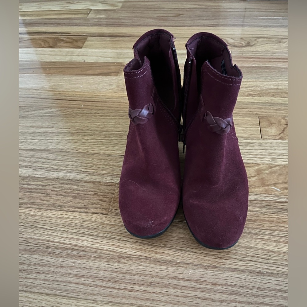 Clarks Maroon Ankle Booties
